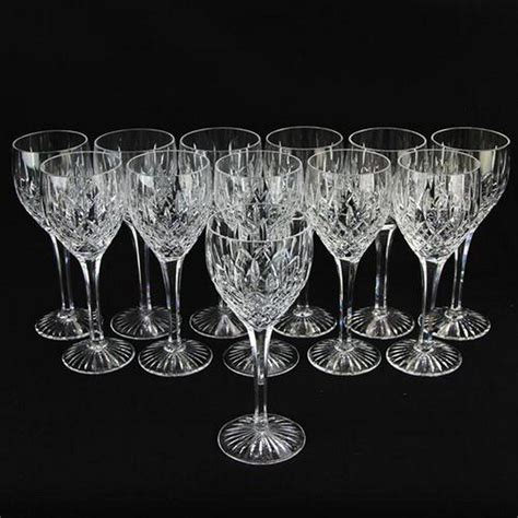 Stuart Crystal Cambridge 12 Wine Glasses Set British Victorian Glass