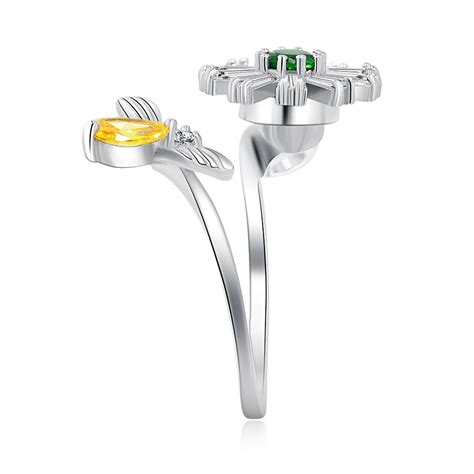 Wholesale Spinning Flower Bee Ring Jr Fashion Accessories