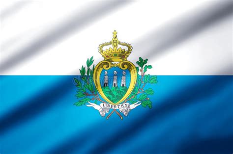 Ejemplo Realista De La Bandera De San Marino Stock de ilustración