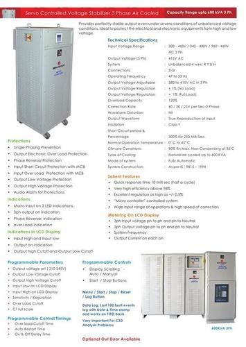 Servo Controlled Voltage Stabilizers Phase Air Cooled At Best Price