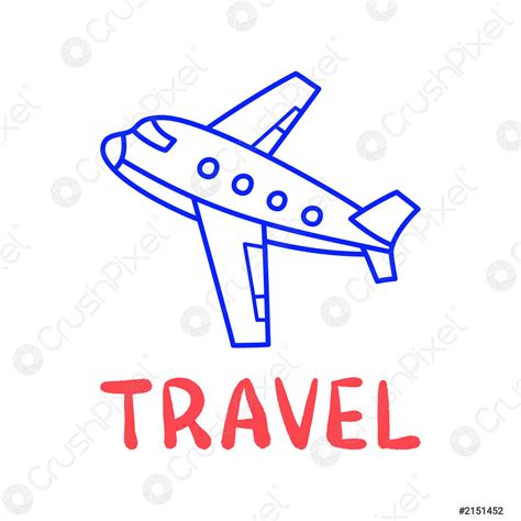 Dibujos Animados Avión Doodle Letras Para Diseño De Vector De Stock