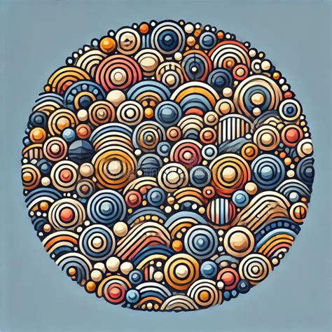 circle packing  stylized illustration featuring circles packed stock