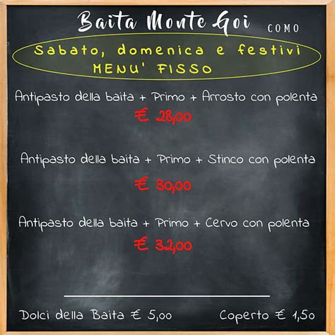 Baita Monte Goi Ristorante Baita Trattoria Como