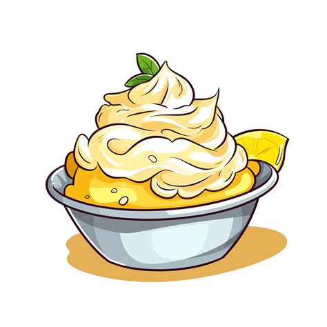 Premium Vector Lemon Meringue Ice Cream Cartoon Vector Illustrator