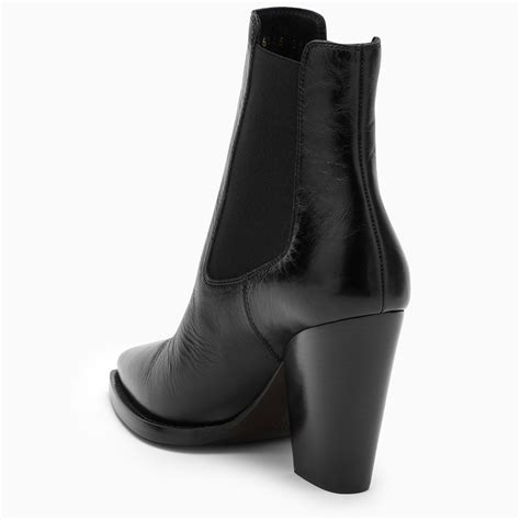 Saint Laurent Black Leather Ankle Boot Thedoublef