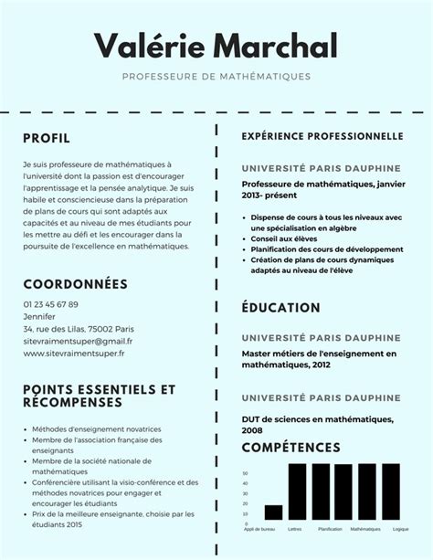 Cv Denseignant Mod Les Gratuits Personnaliser Canva