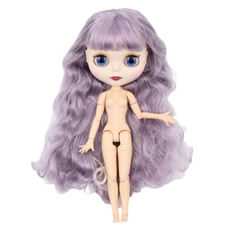 Neo Blythe Mu Eca Con Cabello Morado Piel Blanca Cara Linda Mate Y