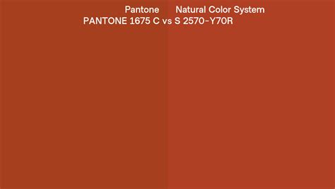 Pantone 1675 C Vs Natural Color System S 2570 Y70r Side By Side Comparison