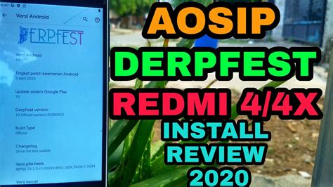 Install Review Rom Aosip Derpfest Official Android Redmi X