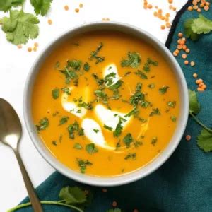 Soupe De Lentilles Corail Et Lait De Coco