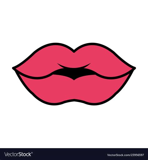 Female Lips Pop Art Style Royalty Free Vector Image