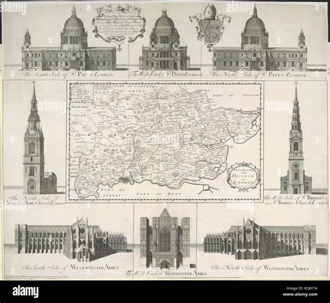 London Churches A New And Exact Map Of The Diocese Of London With