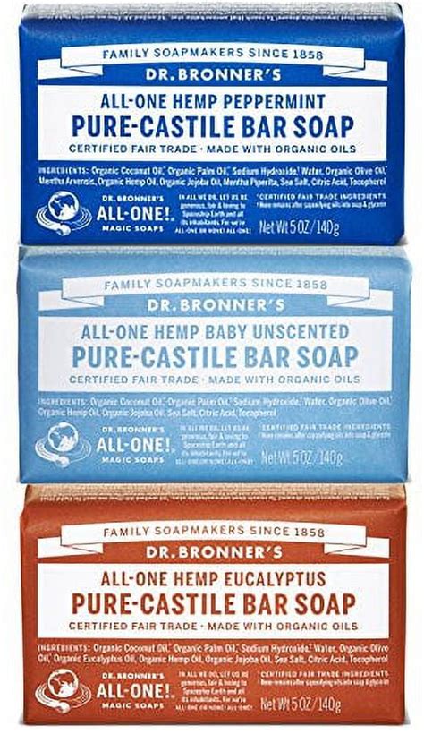 Dr Bronner S Magic Soaps Pure Castile Soap Variety Pack Ounce Bars