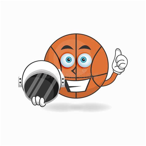 The Basketball Mascot Character Becomes An Astronaut Vector