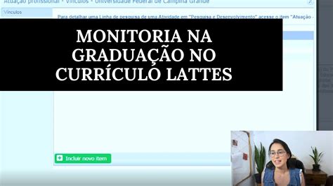 COMO COLOCAR MONITORIA NO CURRICULO LATTES YouTube