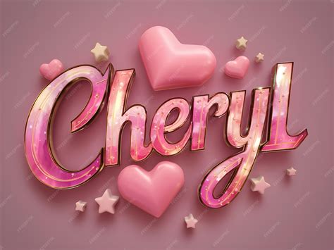 Premium Vector | Cheryl name logo design background cheryl name