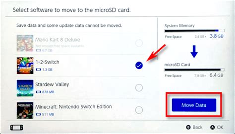 Cómo mover juegos descargados de Nintendo Switch a la tarjeta microSD