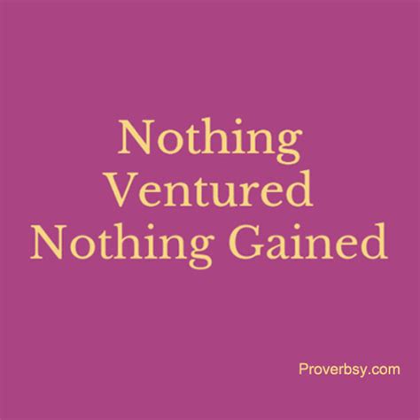 Nothing Ventured, Nothing Gained - Proverbsy