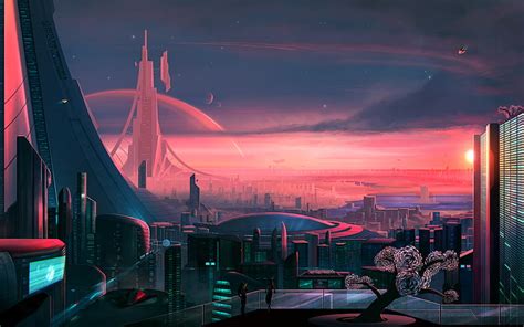 Arte Espacial Futurista Ciudad Joeyjazz Ciencia Ficci N Fondo De