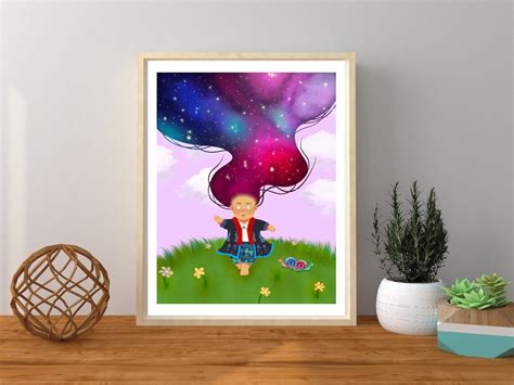 Iu Mien Girl Art Print Galaxy Art Digital Art Print Wall - Etsy