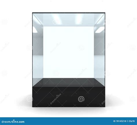 3d Illustration Of Empty Glass Showcase In Front Stock Illustration Illustration Of Exhibition