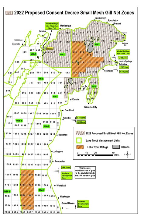 Map Lake Michigan 2022 Proposed Consent Decree Small Mesh Gill Net