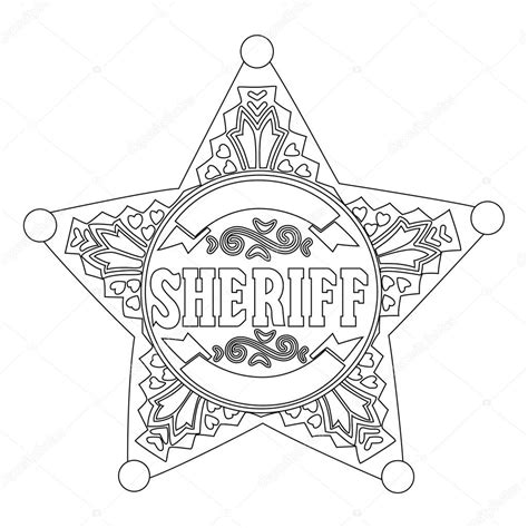 Sheriff Badge Coloring Page Coloring Pages