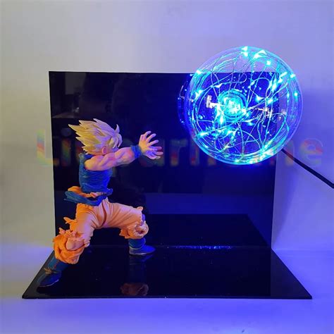 Dragon Ball Z Son Goku Diy Led Display Night Light Blue Flash Bulb