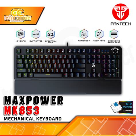 Fantech MAXPOWER MK853 Black RGB Mechanical Gaming Keyboard Shopee