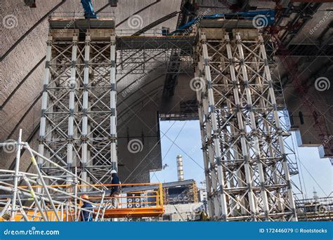 Construction Of New Safe Confinement At Chernobyl Editorial Stock Image