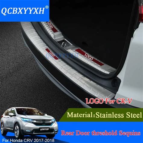 Stainless Steel Trunk Rubber Rear Guard Bumper Protector Trim Cover