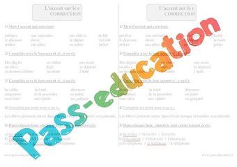 Accent sur le e Ce2 Accents Exercices corrigés PDF à imprimer