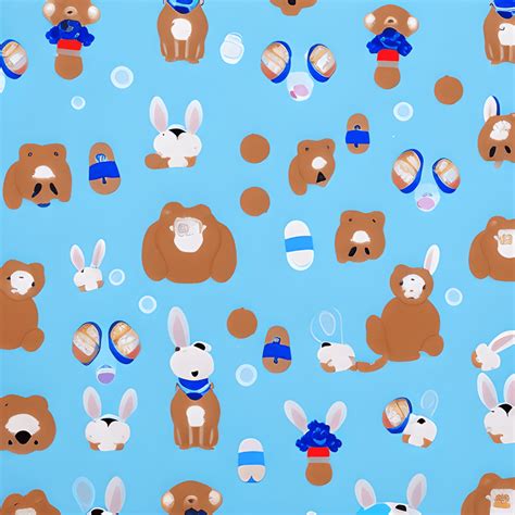 Blue Teddy Bear Wrapping Paper Creative Fabrica