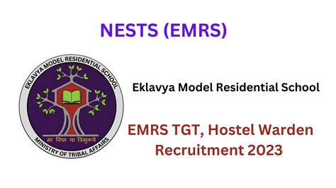 Emrs Tgt Hostel Warden Recruitment 2023 Formshala