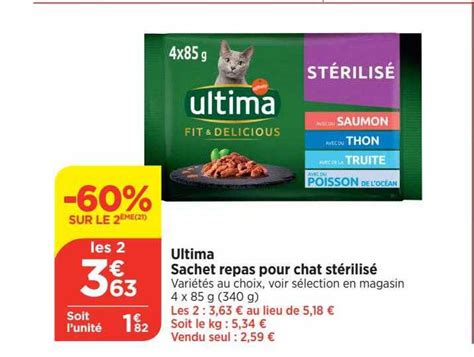 Promo Ultima Sachet Repas Pour Chat Stérilisé chez Bi1 iCatalogue fr