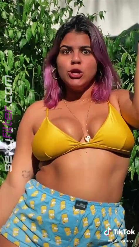 Cute Julia Antunes Shows Cleavage In Yellow Bikini Top Sexyfilter