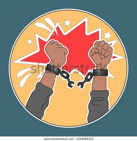 Hands Breaking Chains Round Emblem Symbol Stock Illustration 2262486333 | Shutterstock