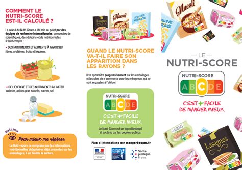 Le Nutri score Pour rendre plus lisible et compréhensible l