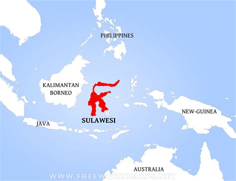 Sulawesi Map Fomerly Celebes