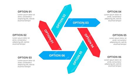 벡터 화살표 Infographic입니다 6가지 옵션이 있는 사이클 다이어그램 프레젠테이션을 위한 비즈니스 템플릿입니다