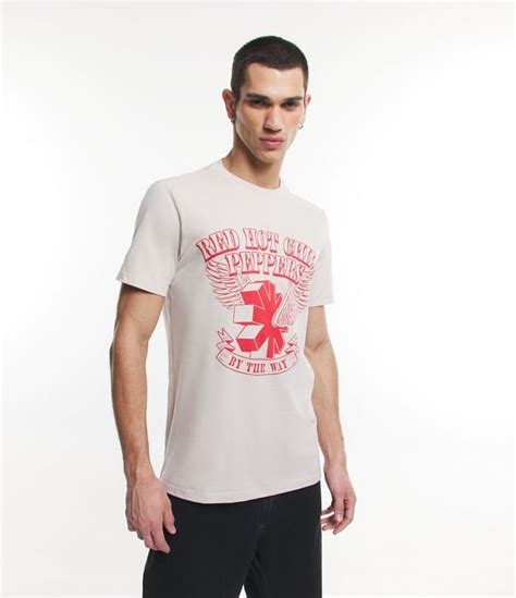 Remera Regular Con Estampado Da Banda Red Hot Chili Peppers Beige