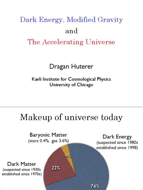 Dragan Huterer Dark Energy Modified Gravity And The Accelerating