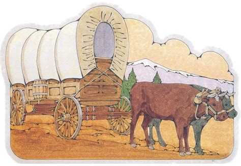 Primary Visual Aids Cutout Covered Wagon And Oxen