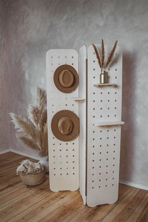 Stylish Plywood Pegboard Screen Perfect For Organization And Display In