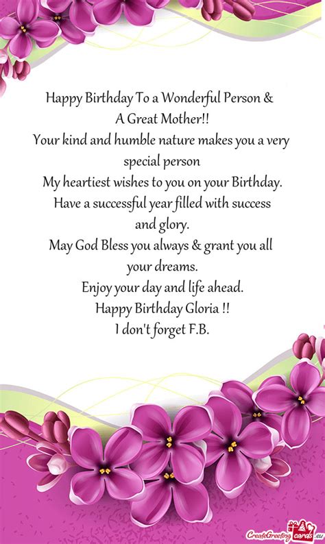 Happy Birthday Gloria - Free cards