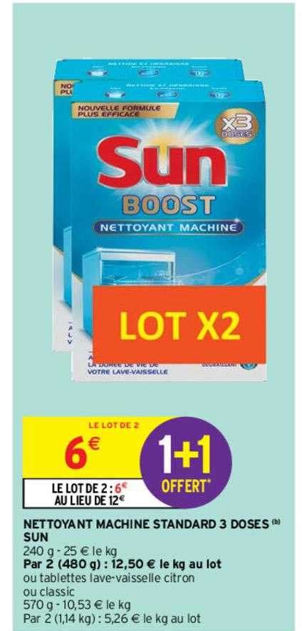 Promo Nettoyant Machine Standard 3 Doses Sun chez Intermarché Contact