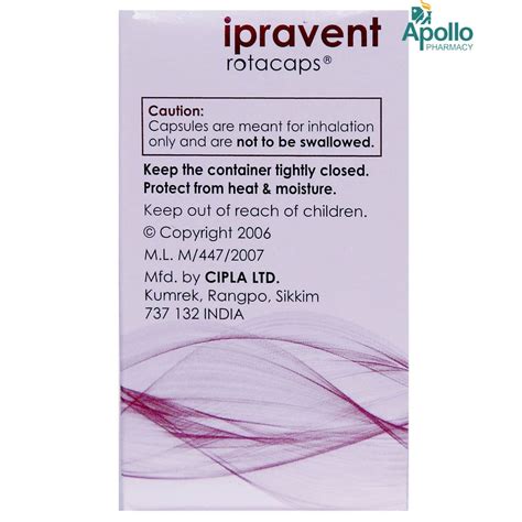 Ipravent Rotacaps S Price Uses Side Effects Composition Apollo