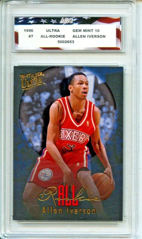 Fleer Ultra All Rookie Allen Iverson Rookie Card Agc Gem