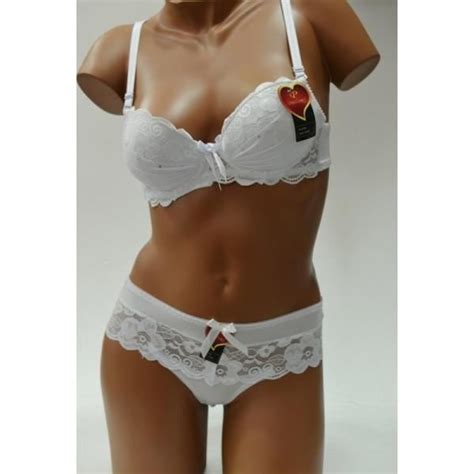 Ensemble Lingerie avec String 0798 Blanc Cdiscount Prêt à Porter