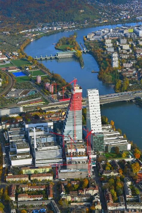 Luftbild Basel Erweiterungs Baustellen am Areal und Betriebsgelände